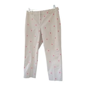 Talbots Curvy Crop Pants Sz 8 Coastal Preppy Seashell Cotton NWT Vacation